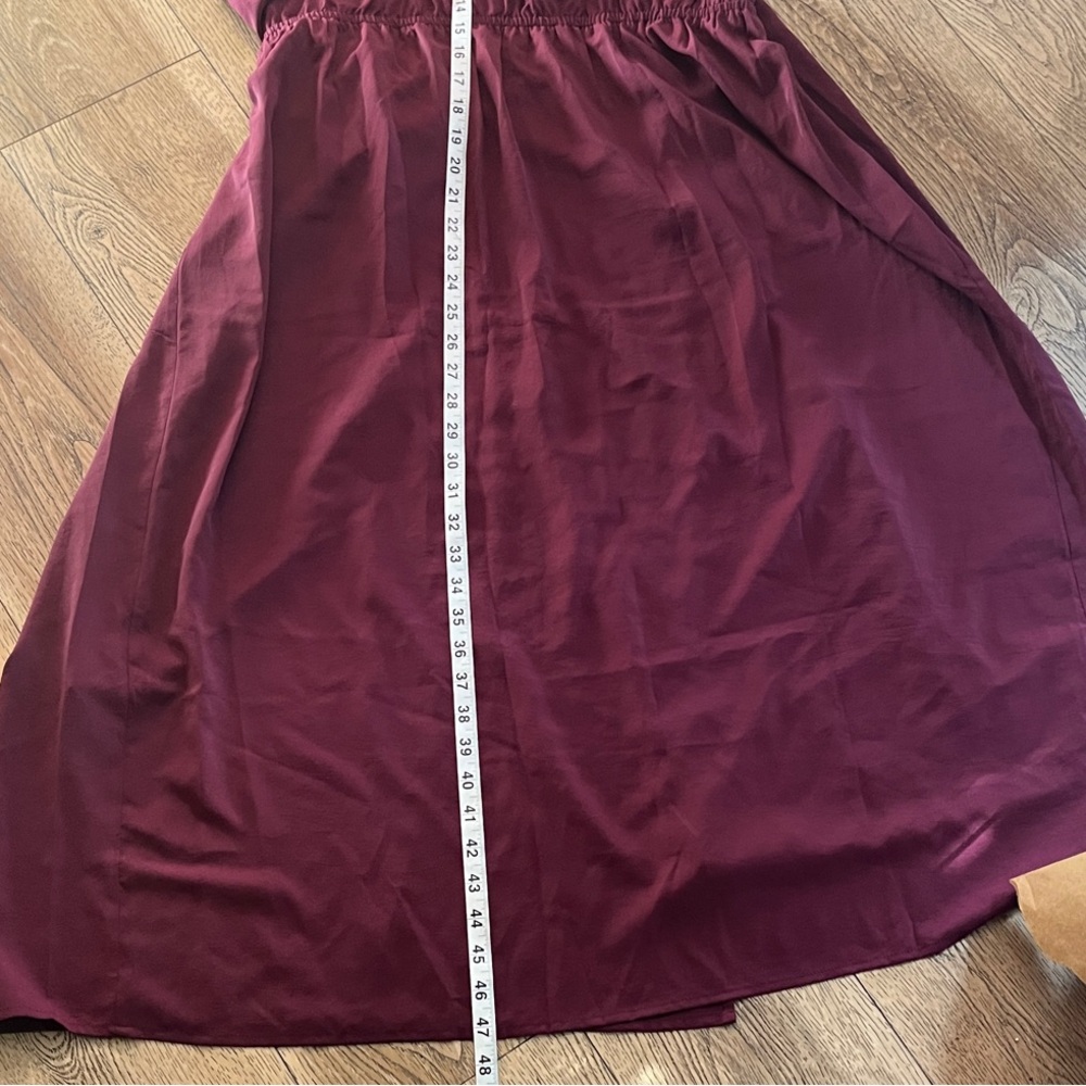SHEIN Burgundy Midi Dress wrap - Picture 7 of 8